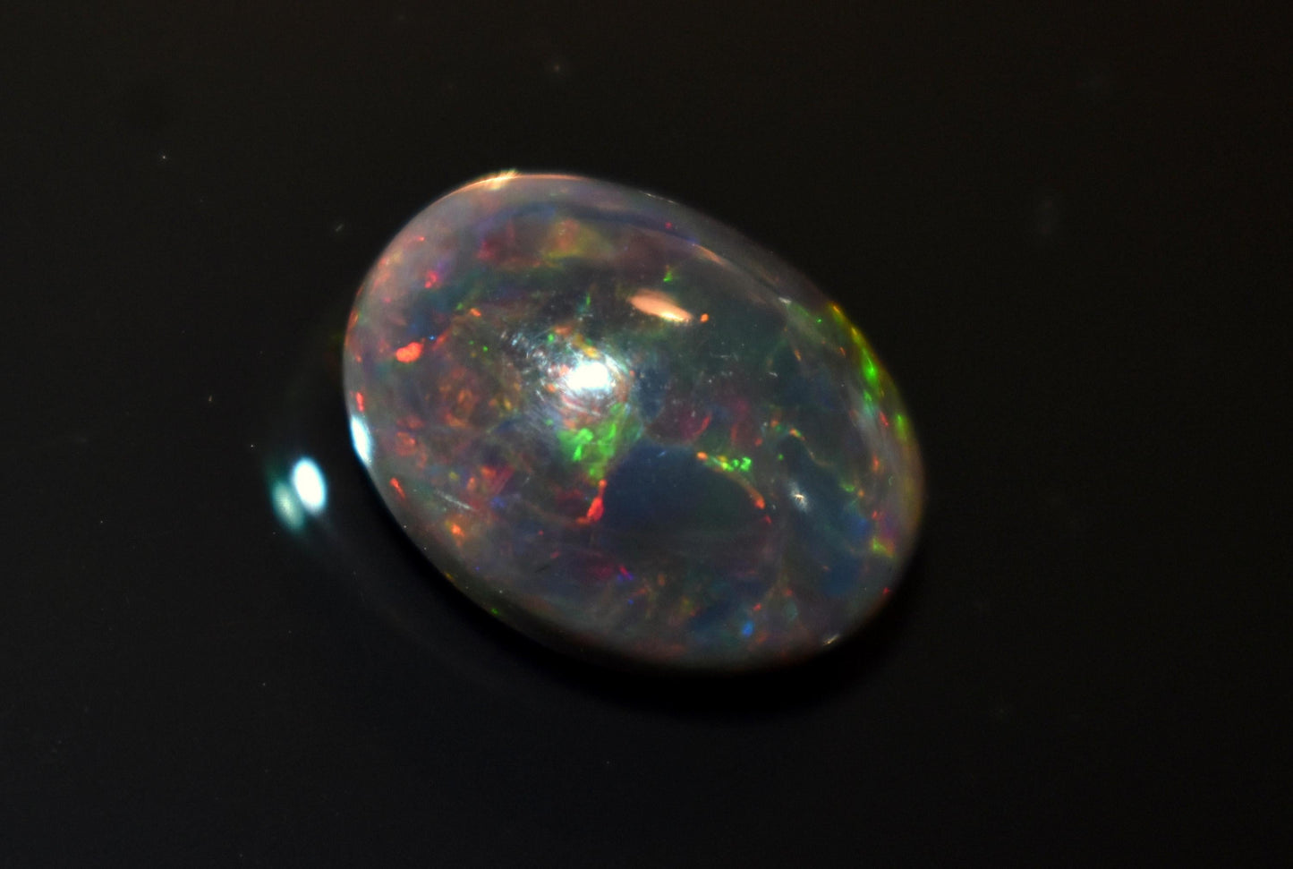 Opal, Natural Black Ethiopian Opal, Welo Fire Oval Smooth Cabochon Loose Gemstone, 5.10 Ct, Size-11x14.5x6.5mm, For Jewelry Making,