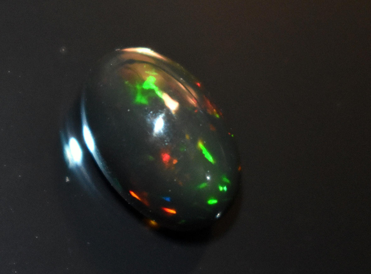 Opal, Natural Black Ethiopian Opal, Welo Fire Oval Smooth Cabochon Loose Gemstone, 3.60 Ct, Size-8.5x13x6.5mm, For Jewelry Making,