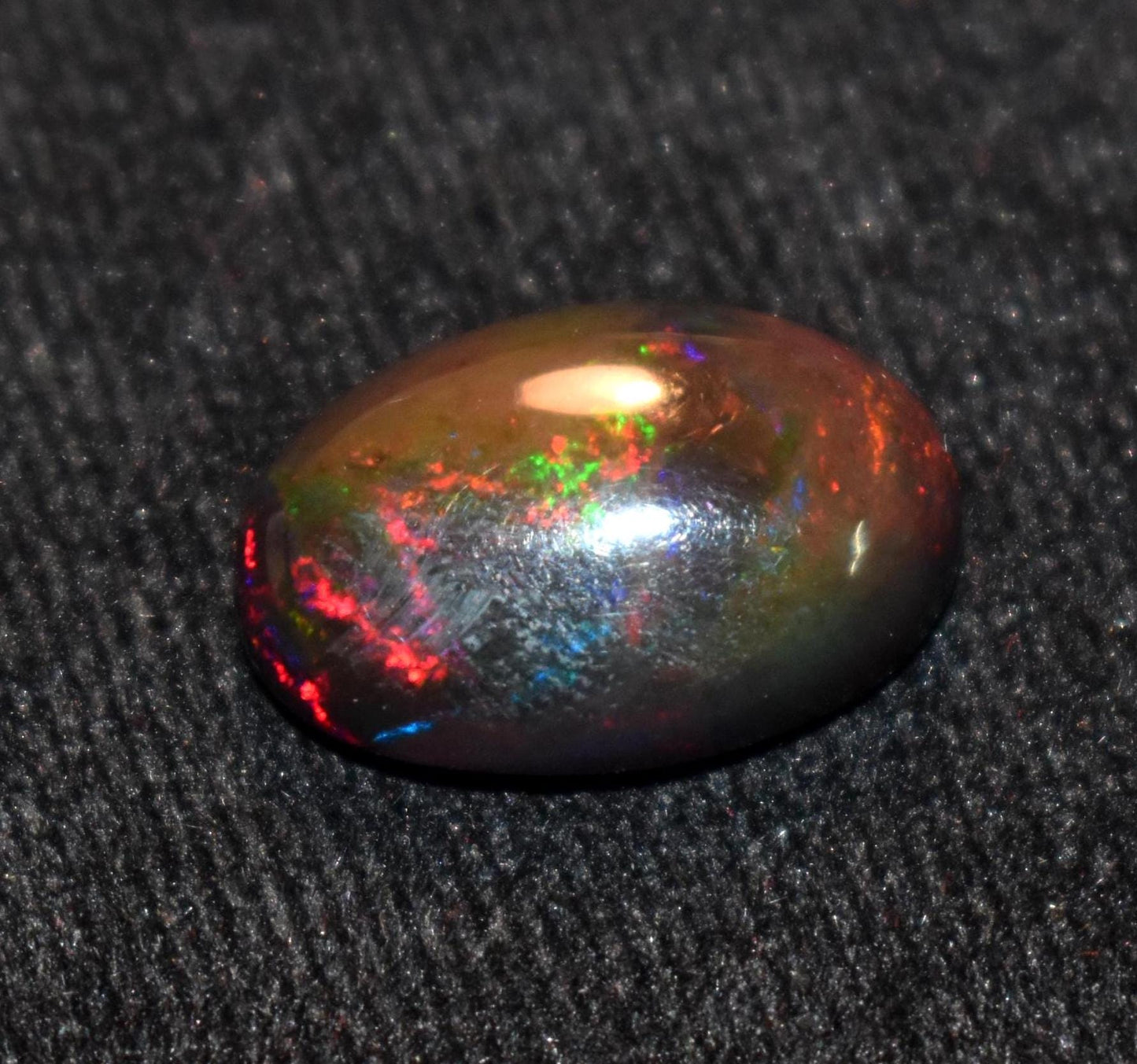 Opal, Natural Black Ethiopian Opal, Oval Welo Fire Cabochon Loose Gemstone, 5.80 Carat, Size-13x17.5x5.5mm, For Jewelry Making,