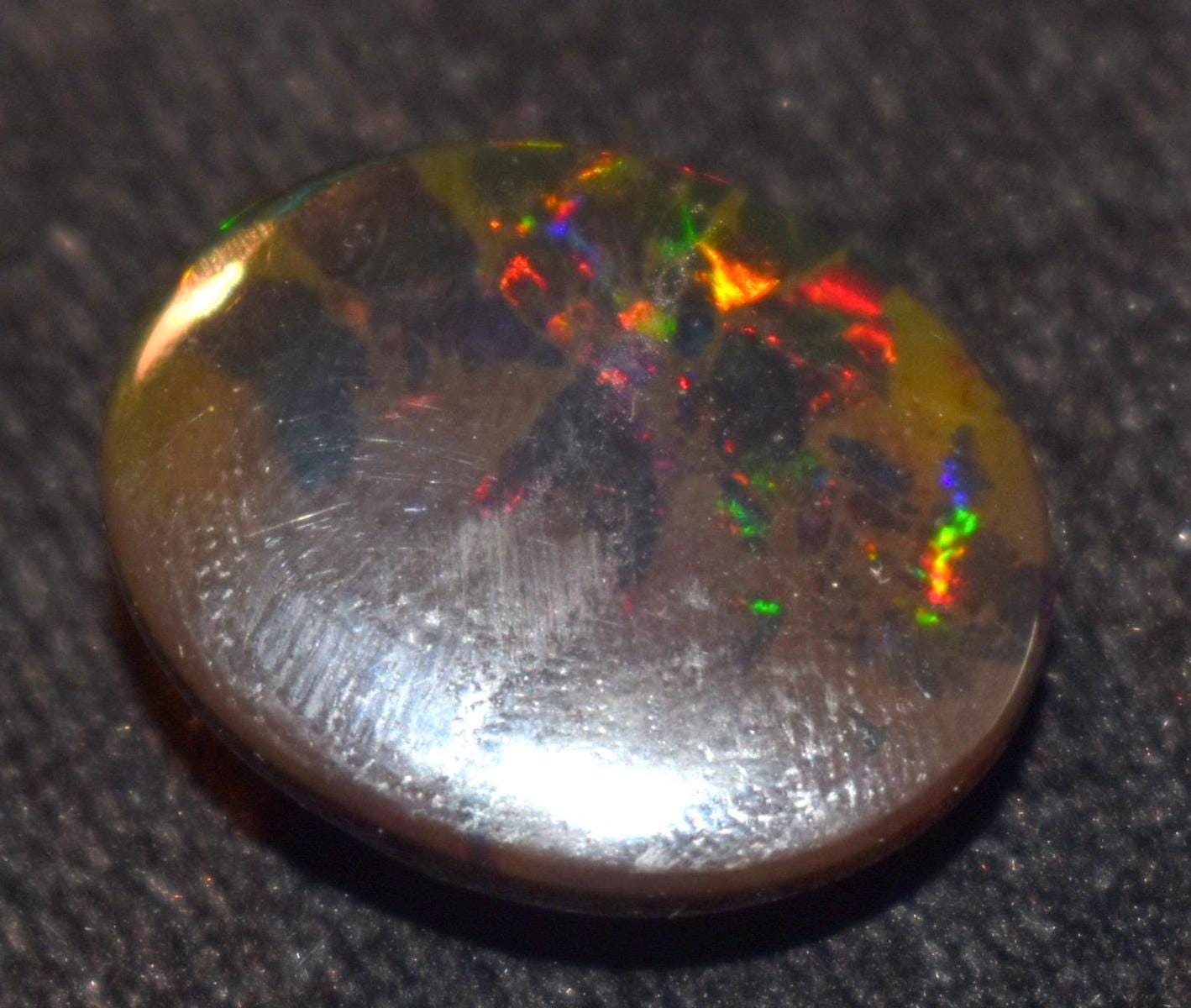 Black Ethiopian Opal, Oval Welo Fire Cabochon Loose Gemstone, 13.00 Carat, Size-16.5x20.5x8mm, For Jewelry Making,