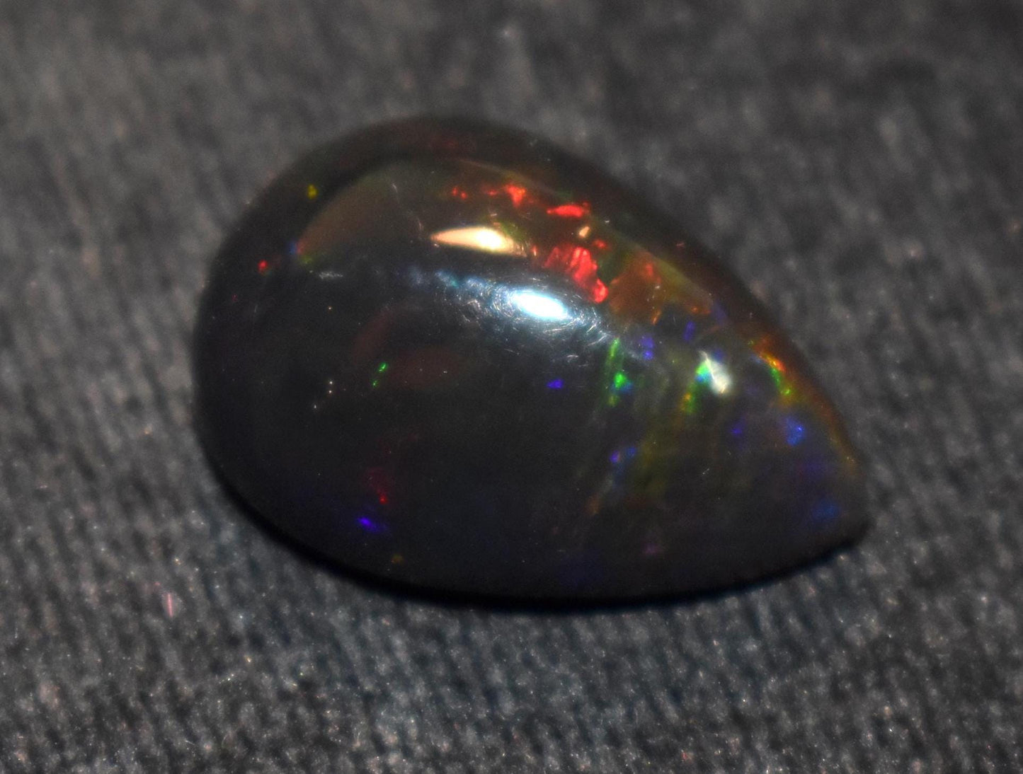 Opal, Natural Black Ethiopian Opal, Pear Welo Fire Cabochon Loose Gemstone, 13.50 Carat, Size-16x22.5x10mm, For Jewelry Making,