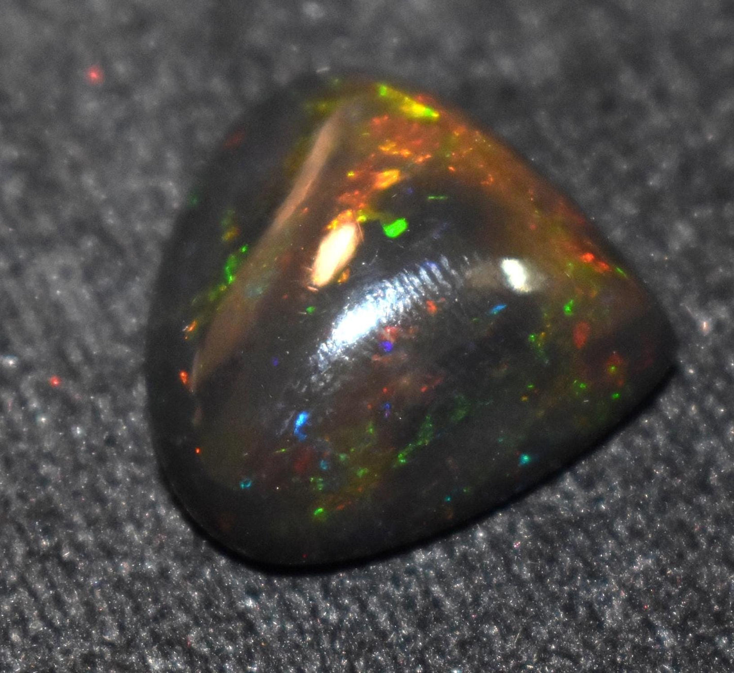 Black Ethiopian Opal, Heart Shape Welo Fire Cabochon Loose Gemstone, 15.40 Carat, Size-20x21x9.5mm, For Jewelry Making,