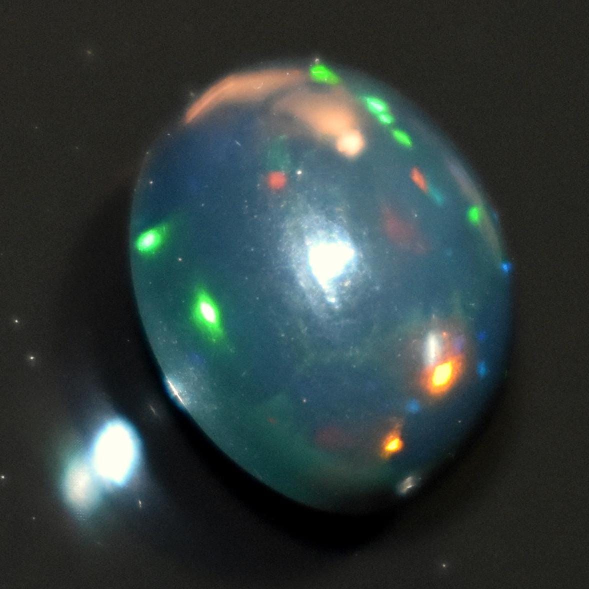 Black Ethiopian Opal, Oval Welo Fire Cabochon Loose Gemstone, 2.40 Carat, Size-8x10x6mm, For Jewelry Making,