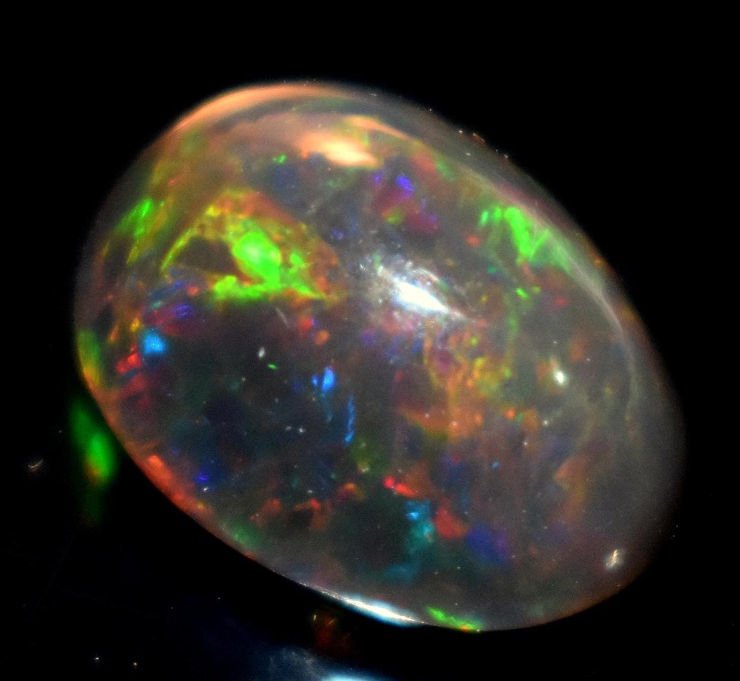 Opal, Natural Black Ethiopian Opal, Oval Welo Fire Cabochon Loose Gemstone, 4.15 Carat, Size-9.5x12.5x7mm, For Jewelry Making,