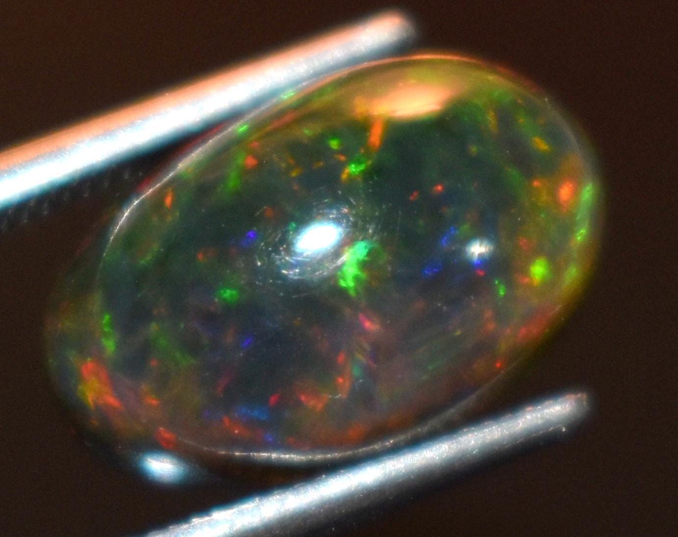 Opal, Natural Black Ethiopian Opal, Oval Welo Fire Cabochon Loose Gemstone, 2.30 Carat, Size-7.5x12x5.5mm, For Jewelry Making,