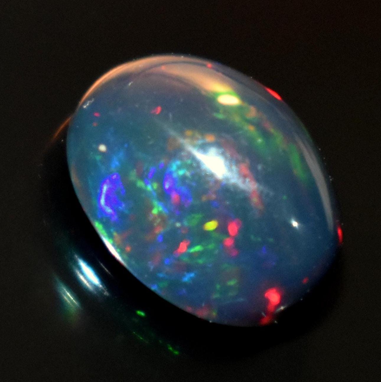 Black Ethiopian Opal, Oval Welo Fire Cabochon Loose Gemstone, 1.80 Carat, Size-8x10x5mm, For Jewelry Making,