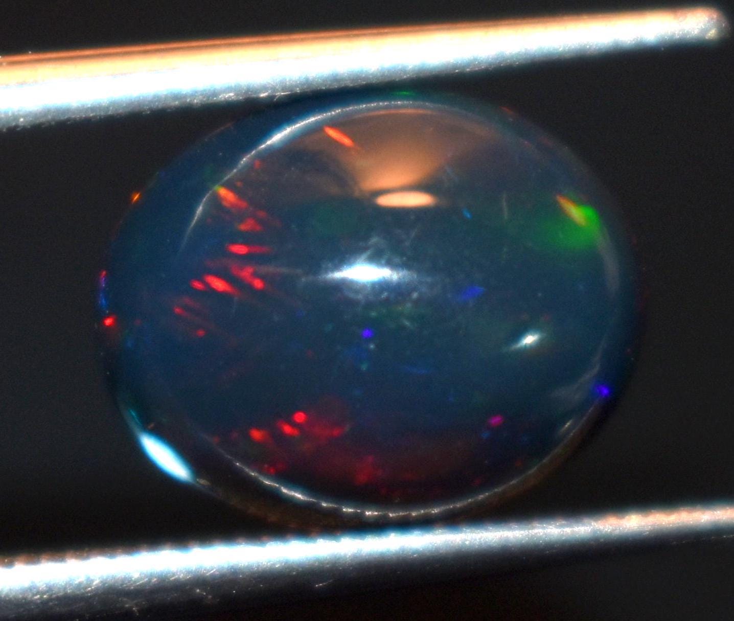 Black Ethiopian Opal, Oval Welo Fire Cabochon Loose Gemstone, 1.80 Carat, Size-8x10x5mm, For Jewelry Making,