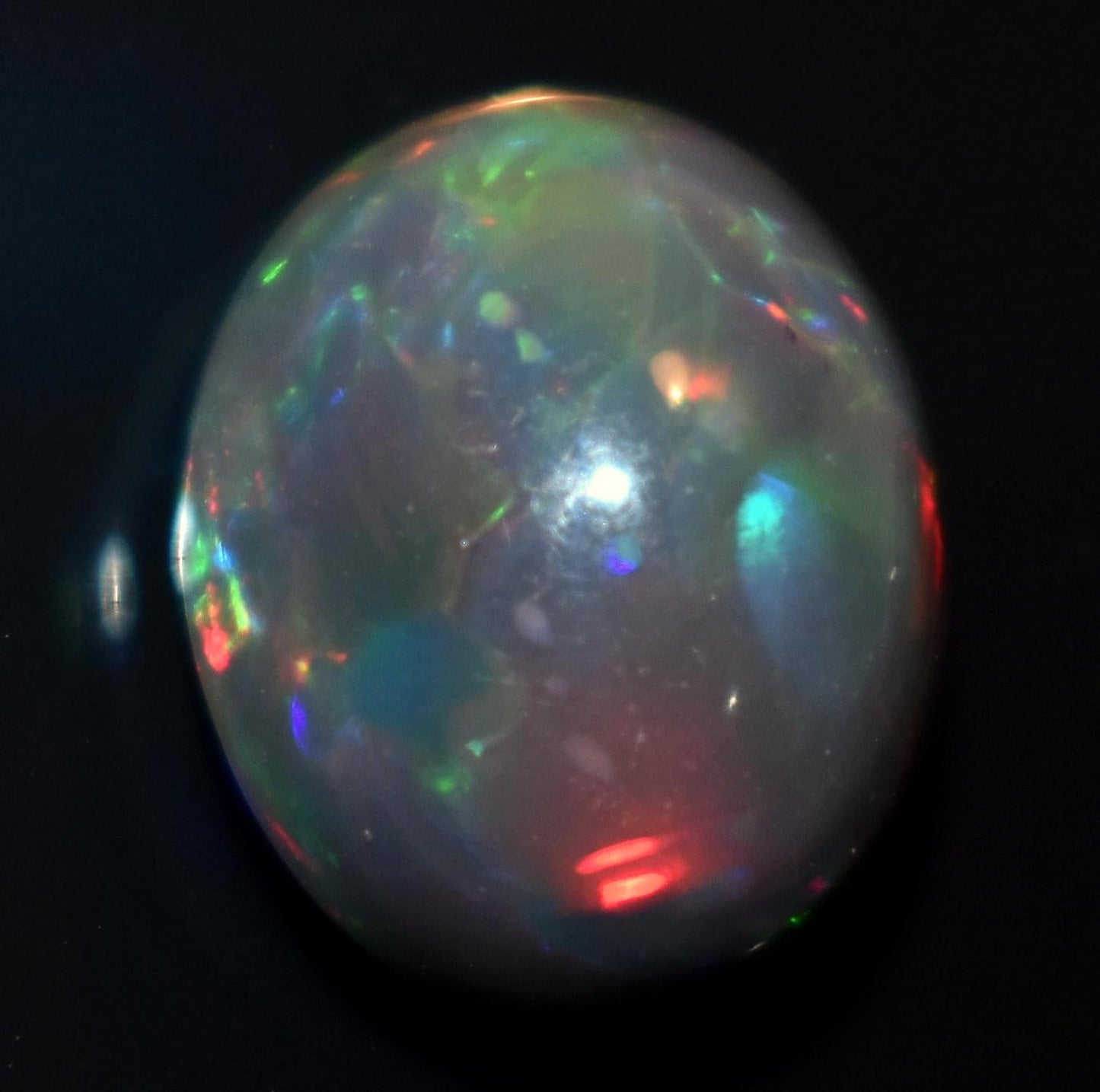 Opal, Natural Black Ethiopian Opal, Oval Welo Fire Cabochon Loose Gemstone, 3.75 Carat, Size-10x12x7mm, For Jewelry Making,