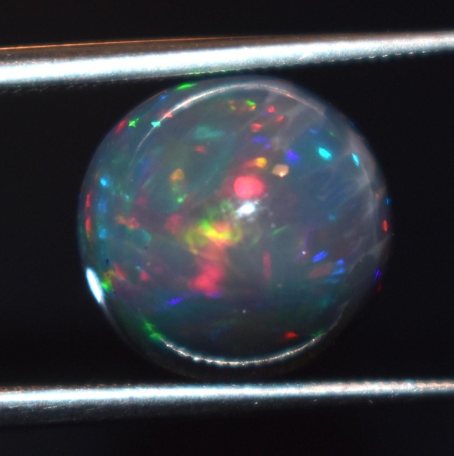 Opal, Natural Black Ethiopian Opal, Round Welo Fire Cabochon Loose Gemstone, 3.35 Carat, Size-10.5x10.5x6.5mm, For Jewelry Making,