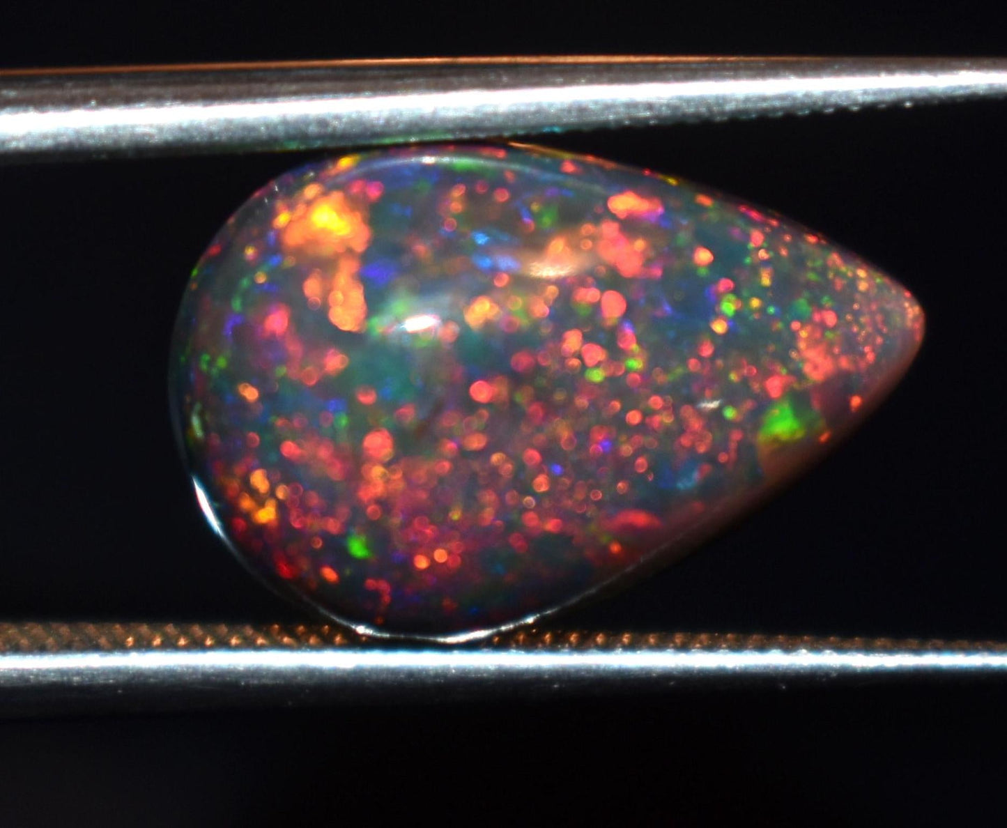 Opal, Natural Black Ethiopian Opal, Pear Welo Fire Cabochon Loose Gemstone, 3.30 Carat, Size-9x13x6mm, For Jewelry Making,