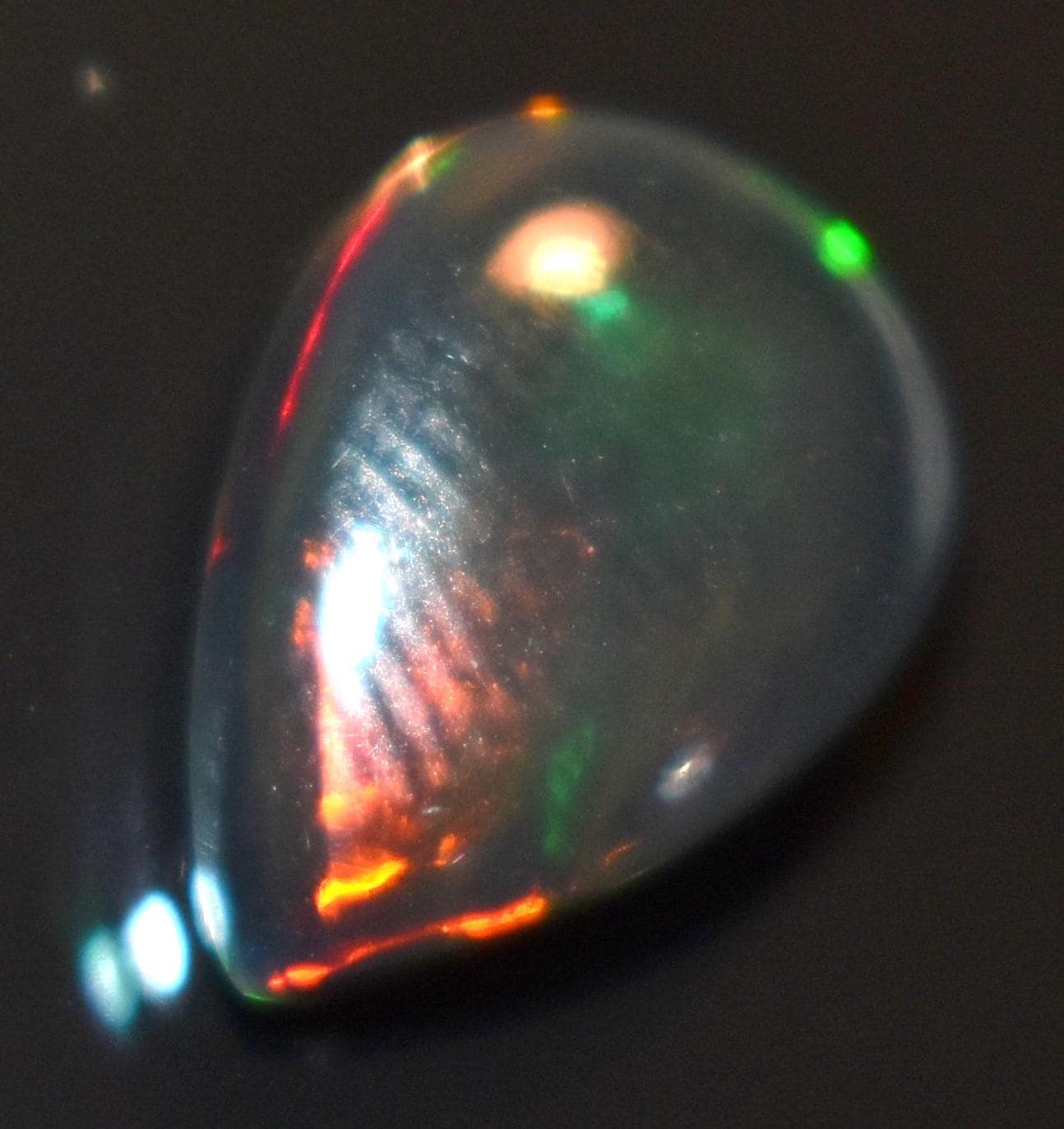 Opal, Natural Black Ethiopian Opal, Pear Welo Fire Cabochon Loose Gemstone, 2.20 Carat, Size-9x12.5x4mm, For Jewelry Making,