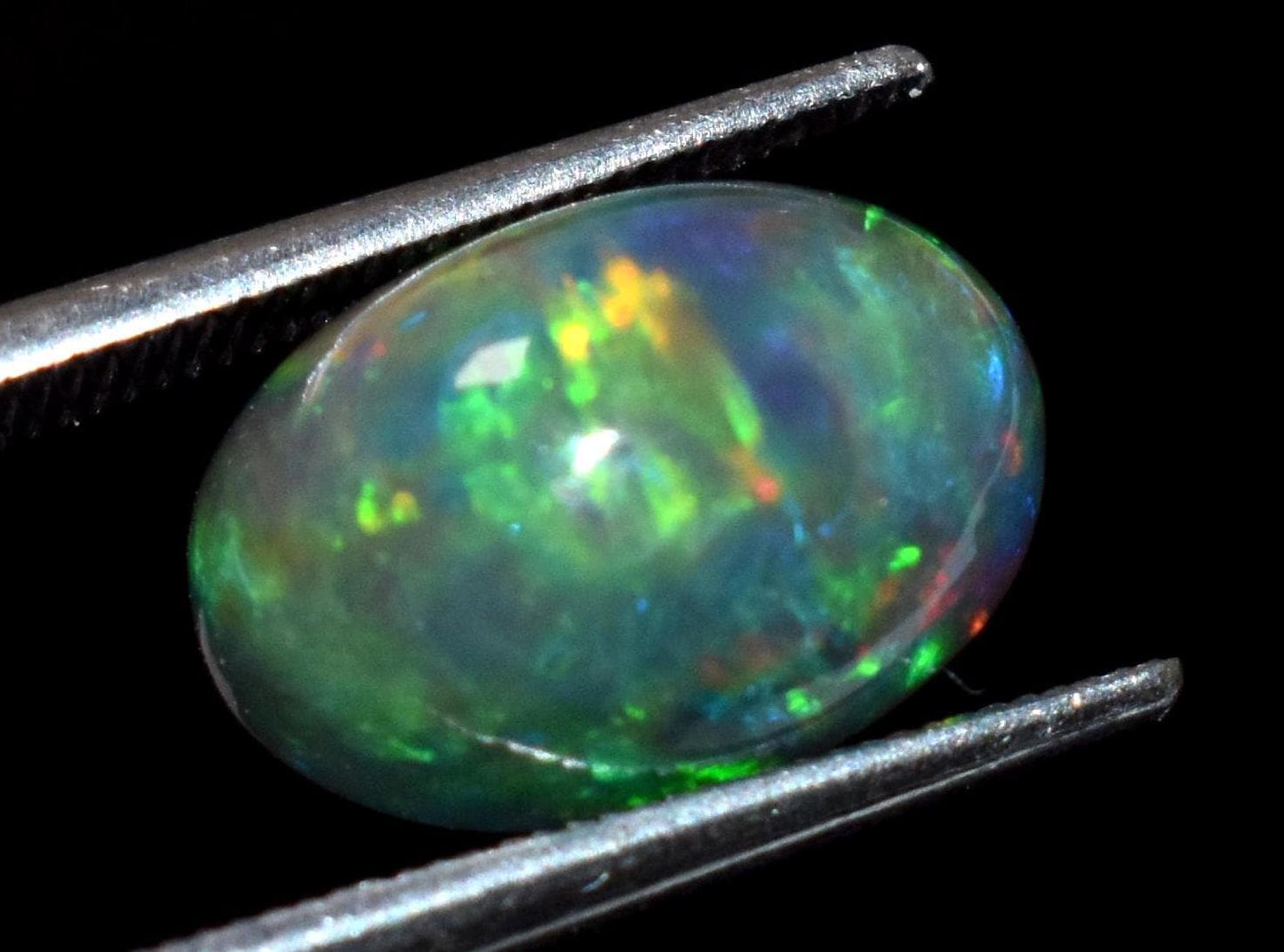 Black Opal, Oval Welo Fire Cabochon Loose Gemstone, 2.65 Crt, Size-8x11.5x6.5mm,