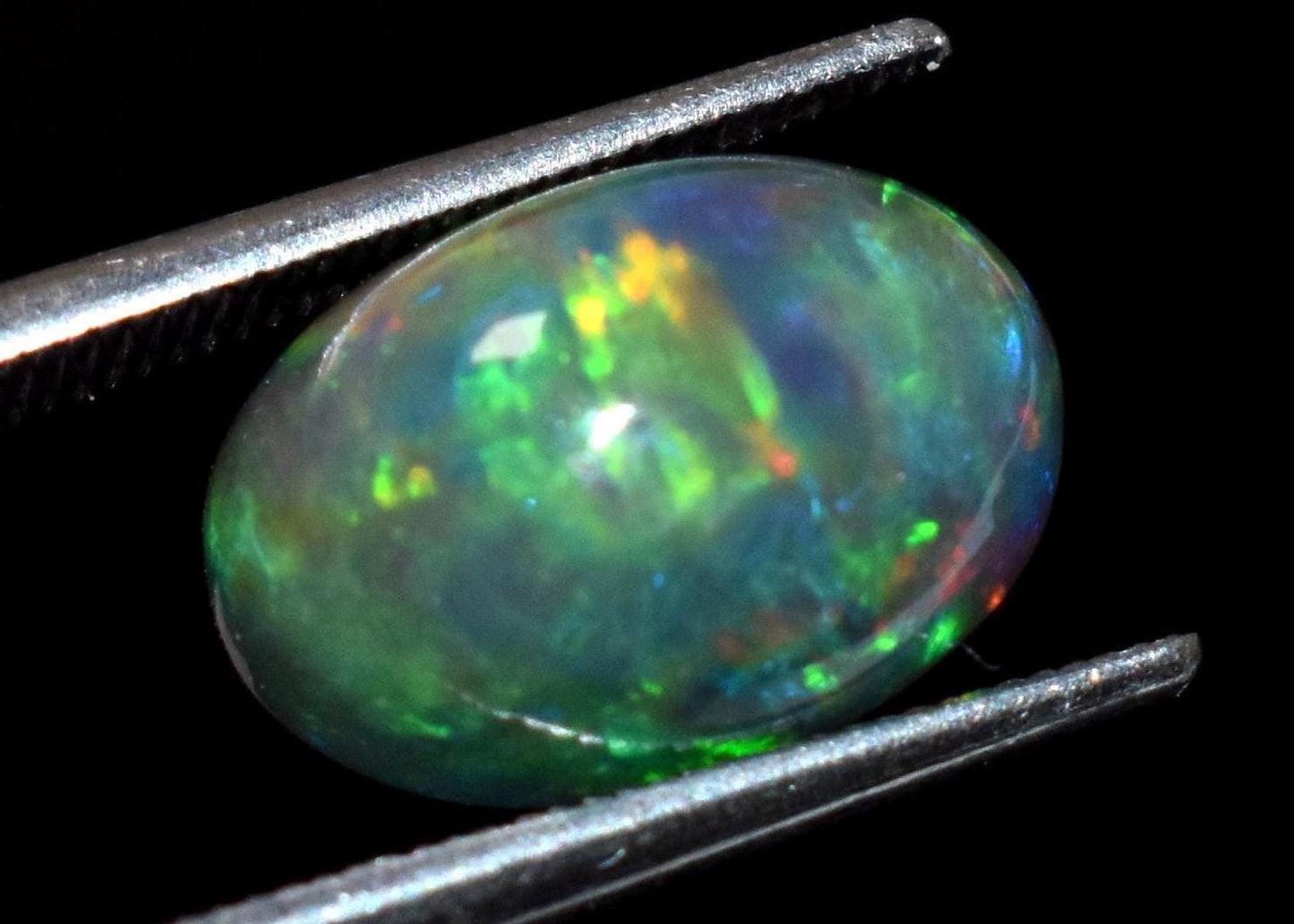 Black Opal, Oval Welo Fire Cabochon Loose Gemstone, 2.65 Crt, Size-8x11.5x6.5mm,