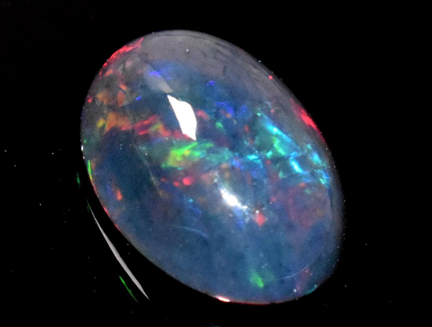 Opal, Natural Black Ethiopian Opal, Oval Welo Fire Cabochon Loose Gemstone, 2.55 Crt, Size-8.5x13x5mm, For Jewelry Making,