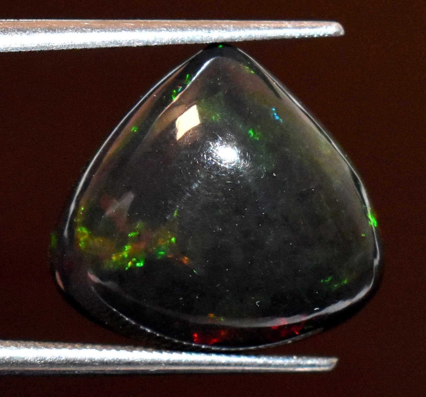 Natural Black Ethiopian Opal, Heart Shape Welo Fire Cabochon Loose Gemstone, 5.25 Crt, Size-15x14x6mm, For Jewelry Making,