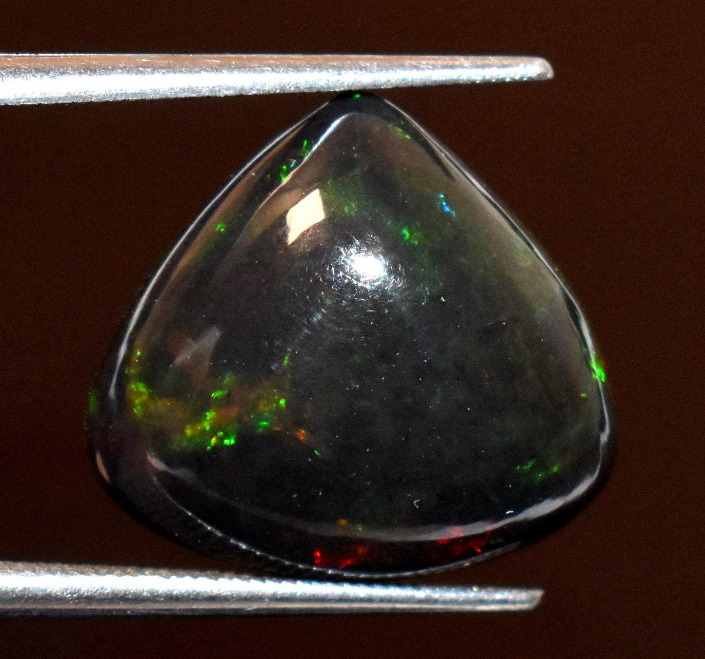 Natural Black Ethiopian Opal, Heart Shape Welo Fire Cabochon Loose Gemstone, 5.25 Crt, Size-15x14x6mm, For Jewelry Making,