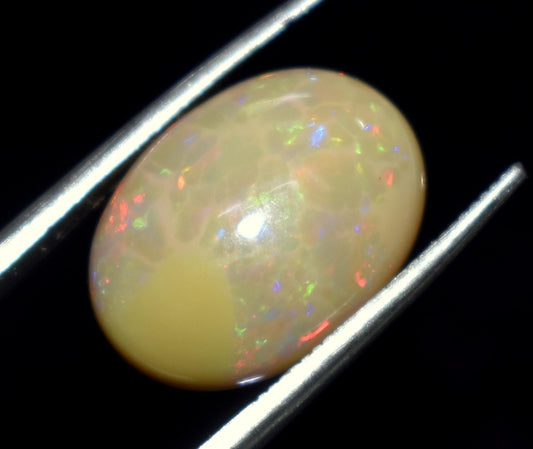 Ethiopian Opal, Oval Welo Fire Cabochon Loose Gemstone, 5.00 Carat, Size-15x11x5mm,