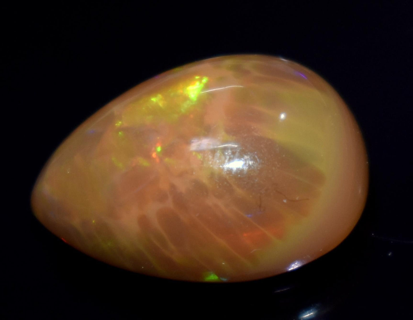 Opal, 100% Natural Ethiopian Opal, Pear Welo Fire Cabochon Loose Gemstone, 7.85 Carat, Size-17x12x8mm, For Jewelry Making, PC-1