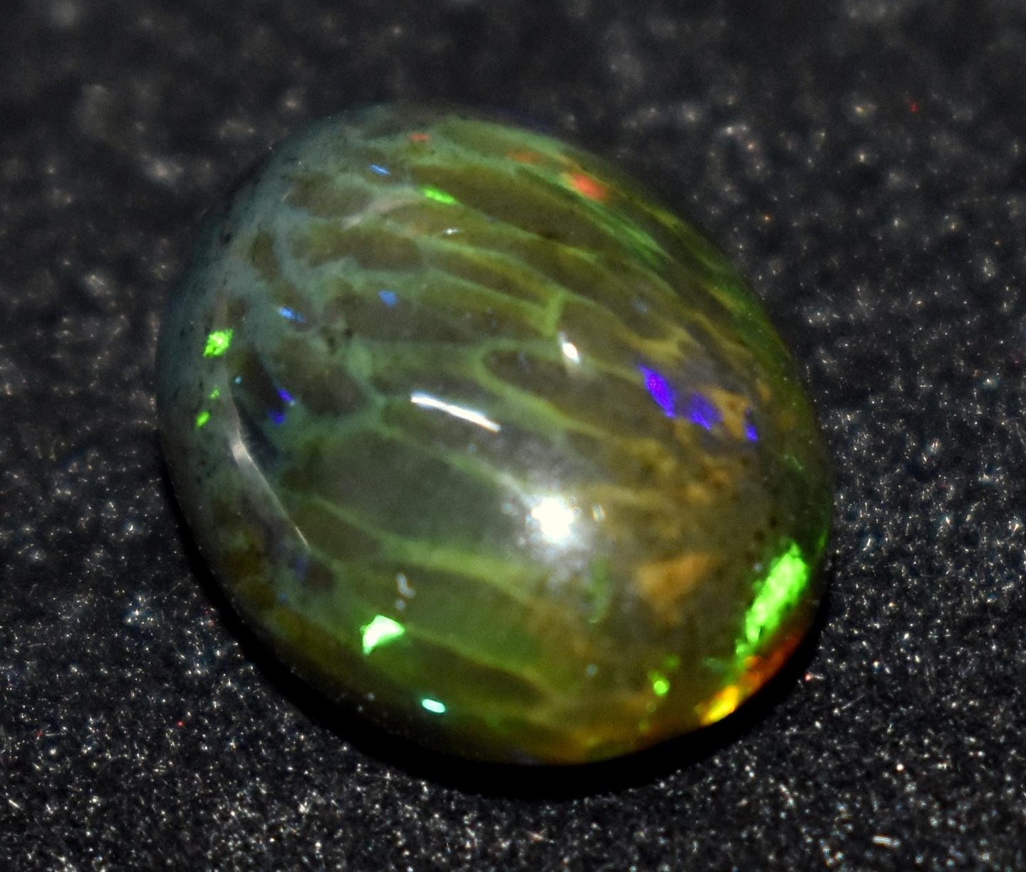 100% Natural Black Opal, Oval Welo Fire Cabochon Loose Gemstone, 6.10 Carat, Size-12X15.5X7mm, For Jewelry Making, PC-1