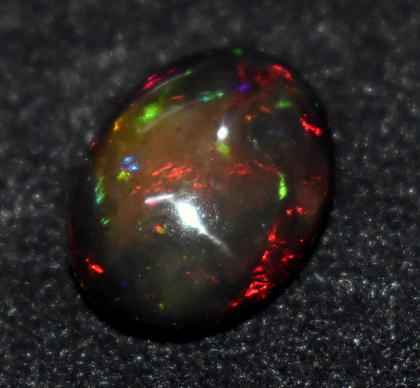 Black Opal, Oval Welo Fire, Cabochon Loose Gemstone, 7.00 Carat, Size-13x17x7mm,,