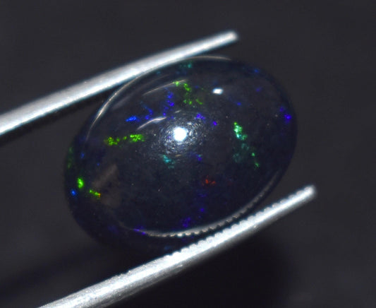 Opal, 100% Natural Black Opal, Oval Welo Fire, Cabochon Loose Gemstone, 4.80 Ct, Size-15.5x11x7mm, For Jewelry Making, Gift For Her,