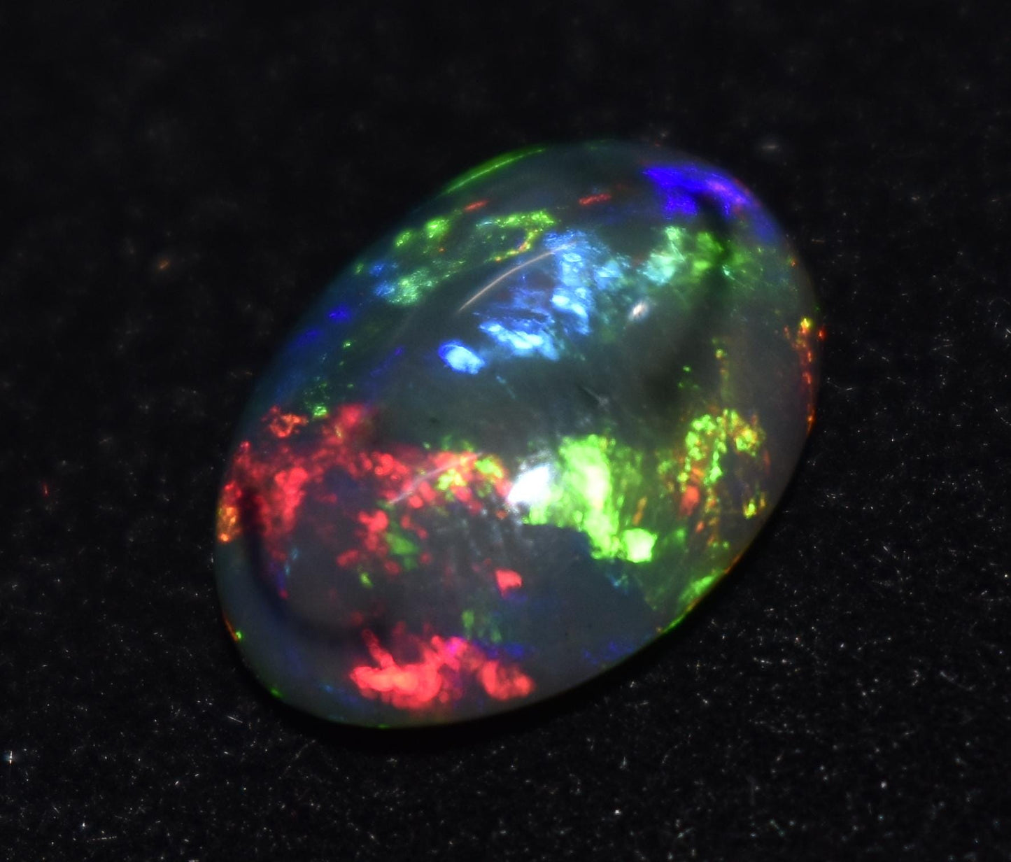 Black Opal, Oval Welo Fire, Cabochon Loose Gemstone, 3.40 Ct, Size-13X10X5mm,