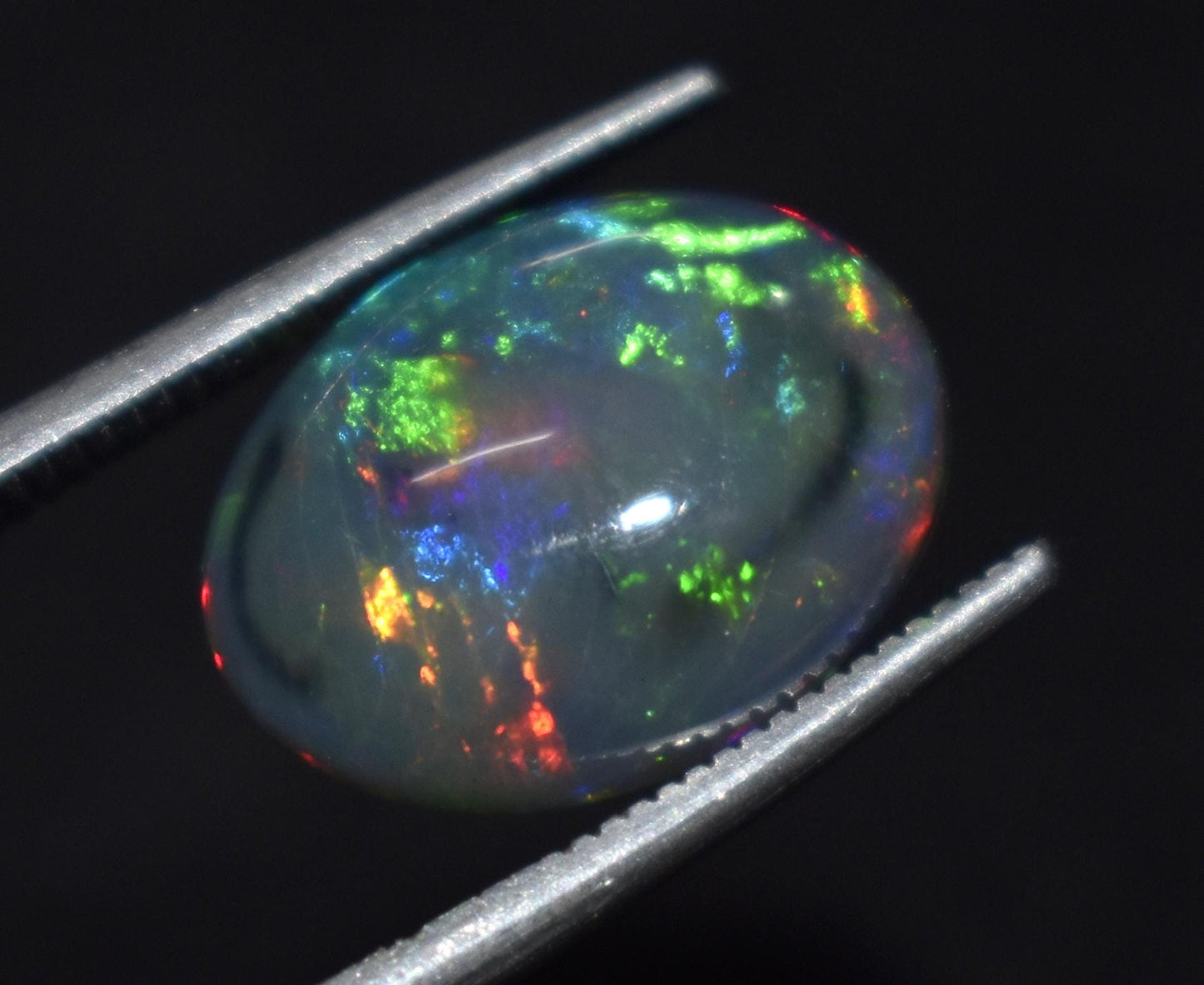 Black Opal, Oval Welo Fire, Cabochon Loose Gemstone, 3.40 Ct, Size-13X10X5mm,