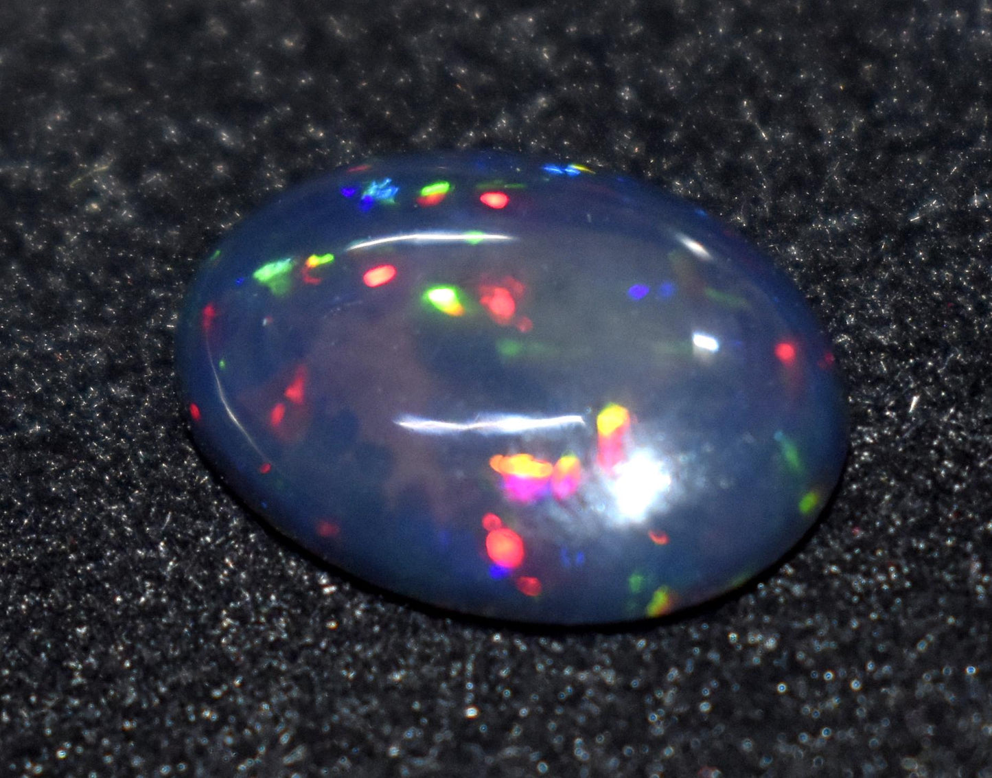 Black Opal, Oval Welo Fire, Cabochon Loose Gemstone, 2.70 Ct, Size-11x15x3.5mm,