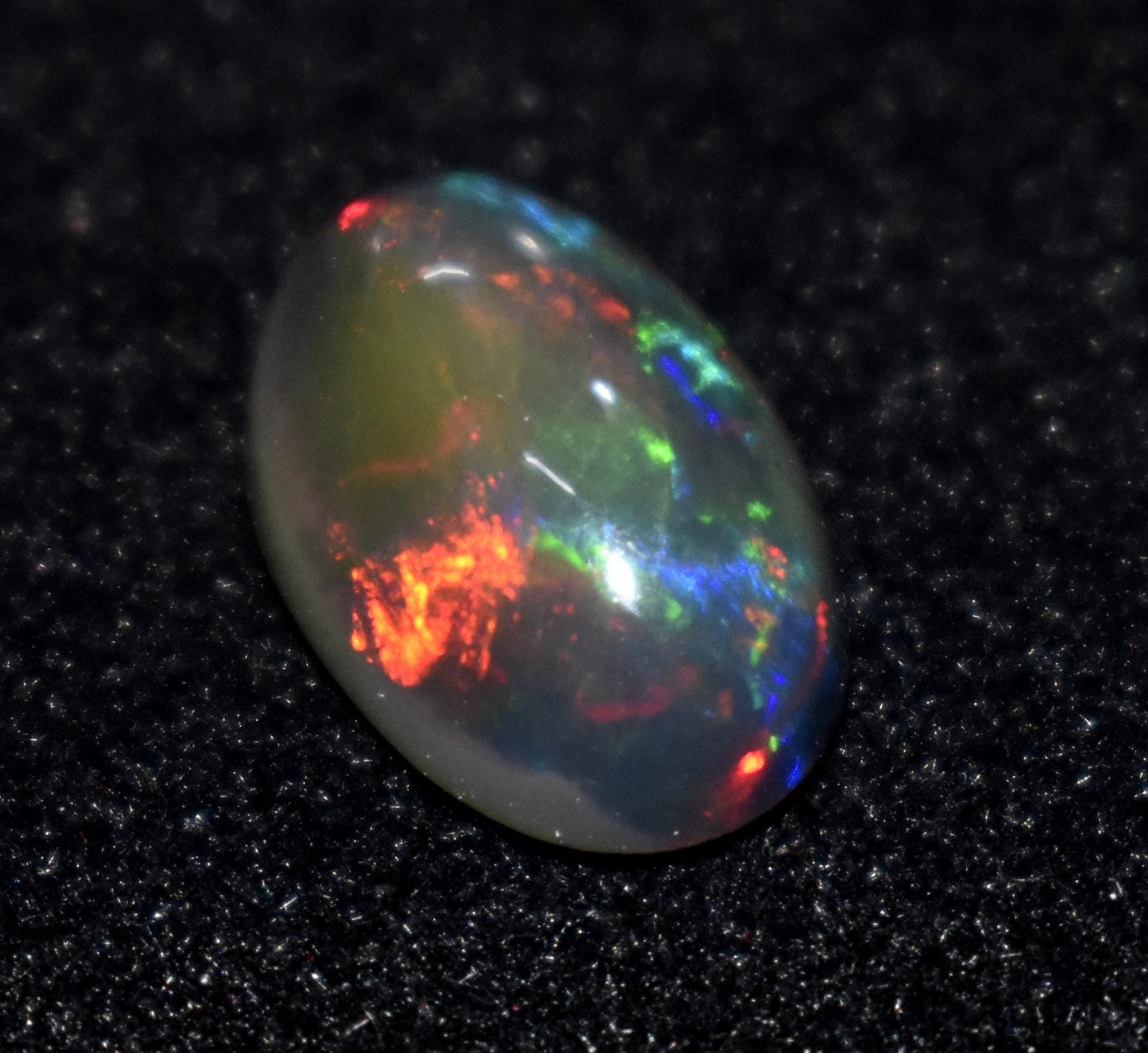 Opal, 100% Natural Black Opal, Oval Welo Fire, Cabochon Loose Gemstone, 4.70 Ct, Size-10x14.5x6.5mm, For Jewelry Making, Gift For Her,