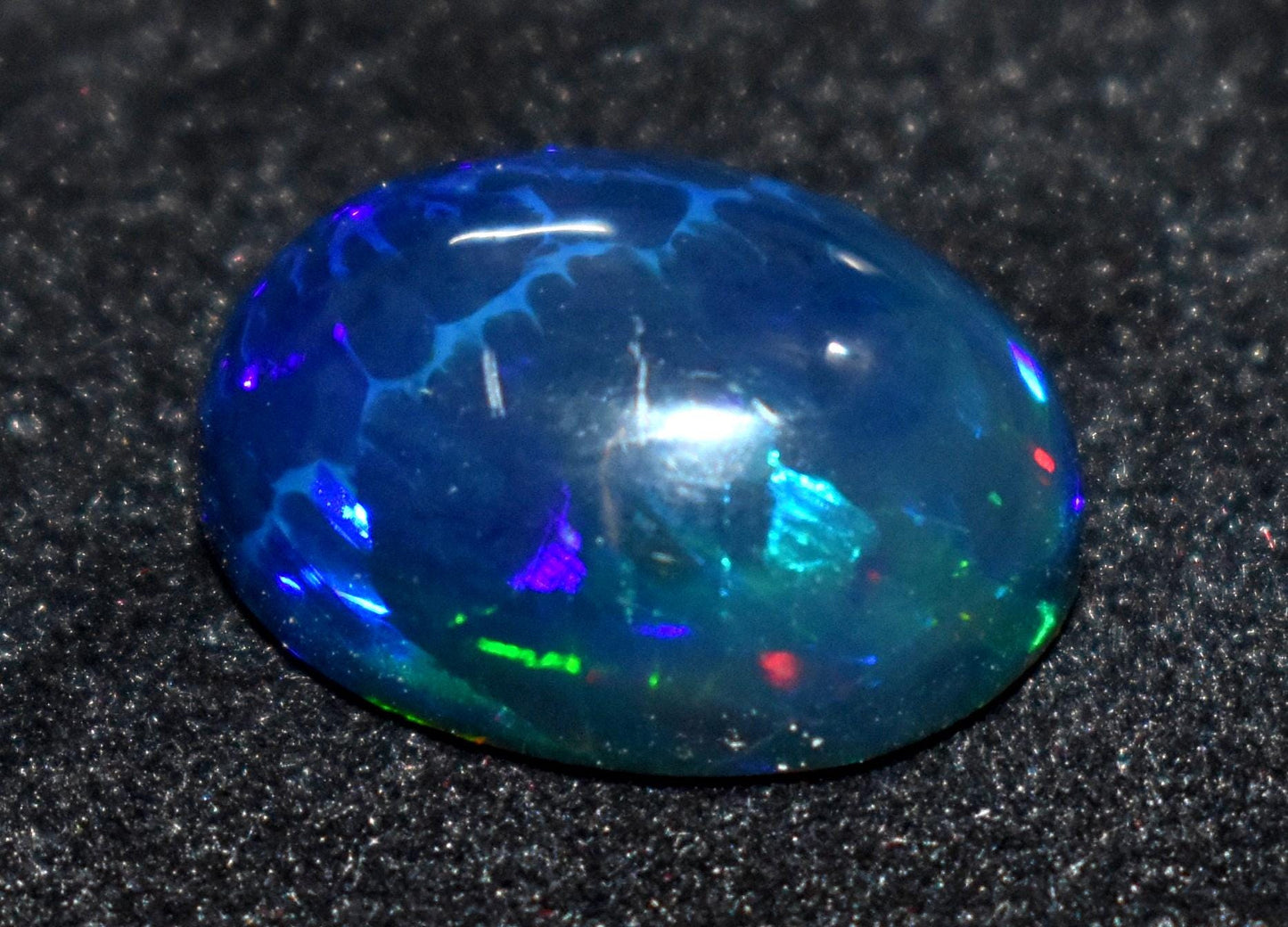 AAA++ Natural Black Opal, Ethiopian Opal Welo Black Opal, Oval Cabochon Loose Gemstone, 7.75 Carat, Size-18x13x7.5mm, For Jewelry Making