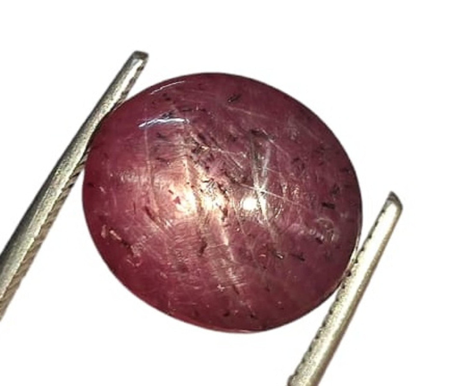 Natural Star Ruby Sapphire, Oval Smoothies Cabochon Loose Gemstone, 8.00 Carat, Size-11x12x5.5mm,