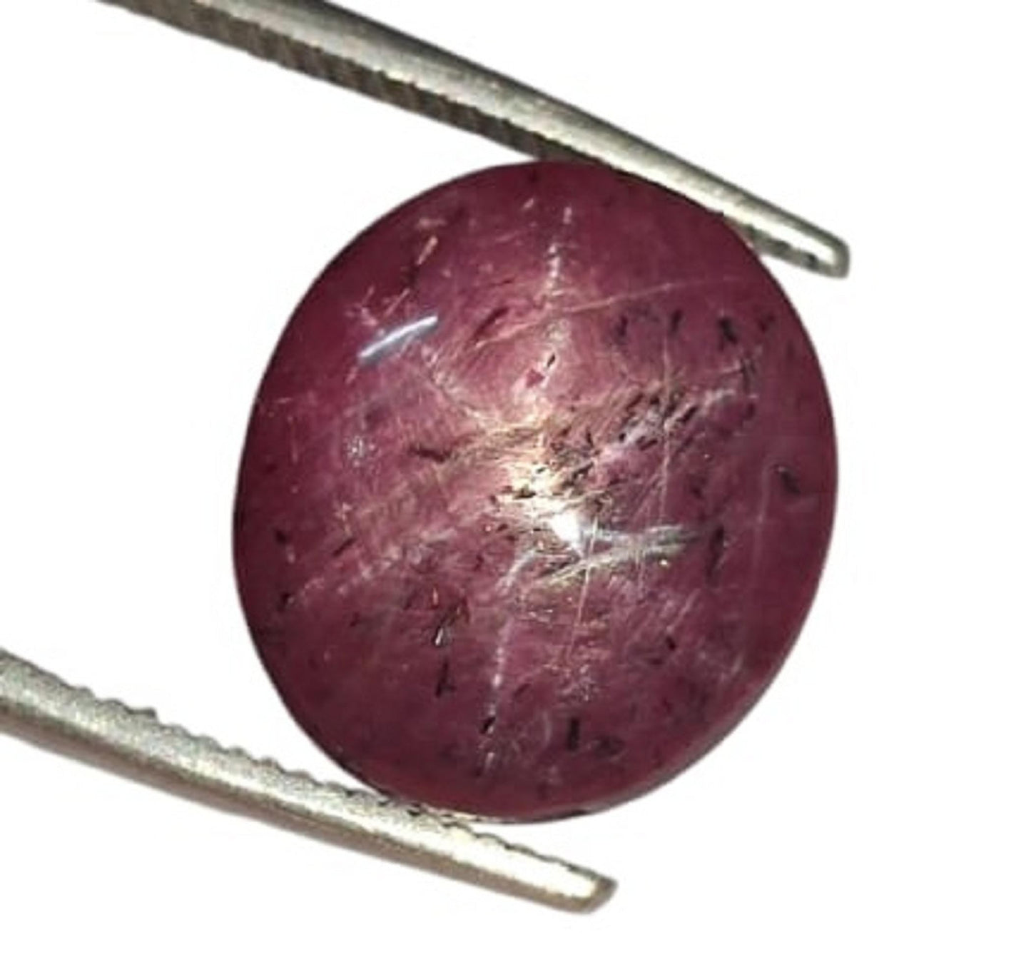 Natural Star Ruby Sapphire, Oval Smoothies Cabochon Loose Gemstone, 8.00 Carat, Size-11x12x5.5mm,