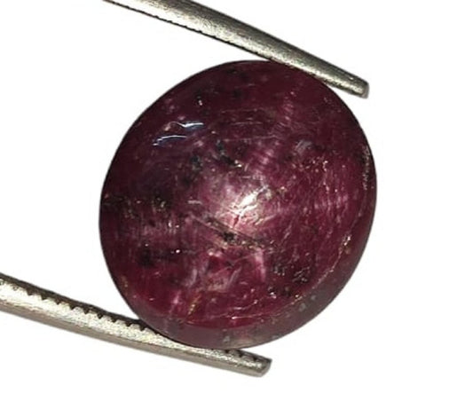 100% Natural Star Ruby Sapphire, Oval Smoothies Cabochon Loose Gemstone, 9.25 Carat, Size-11x12x6.5mm, For Jewelry Making,