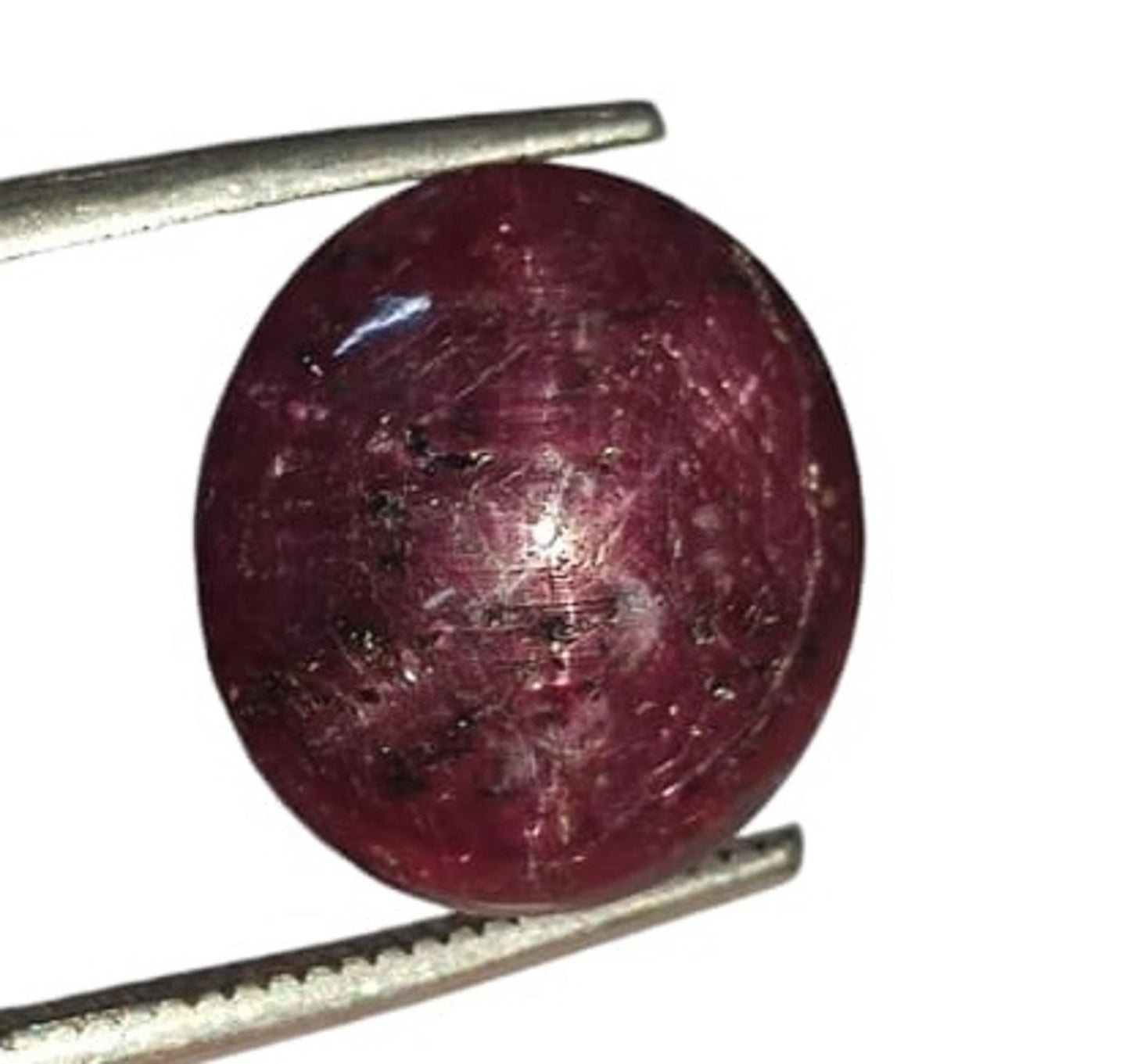 100% Natural Star Ruby Sapphire, Oval Smoothies Cabochon Loose Gemstone, 9.25 Carat, Size-11x12x6.5mm, For Jewelry Making,