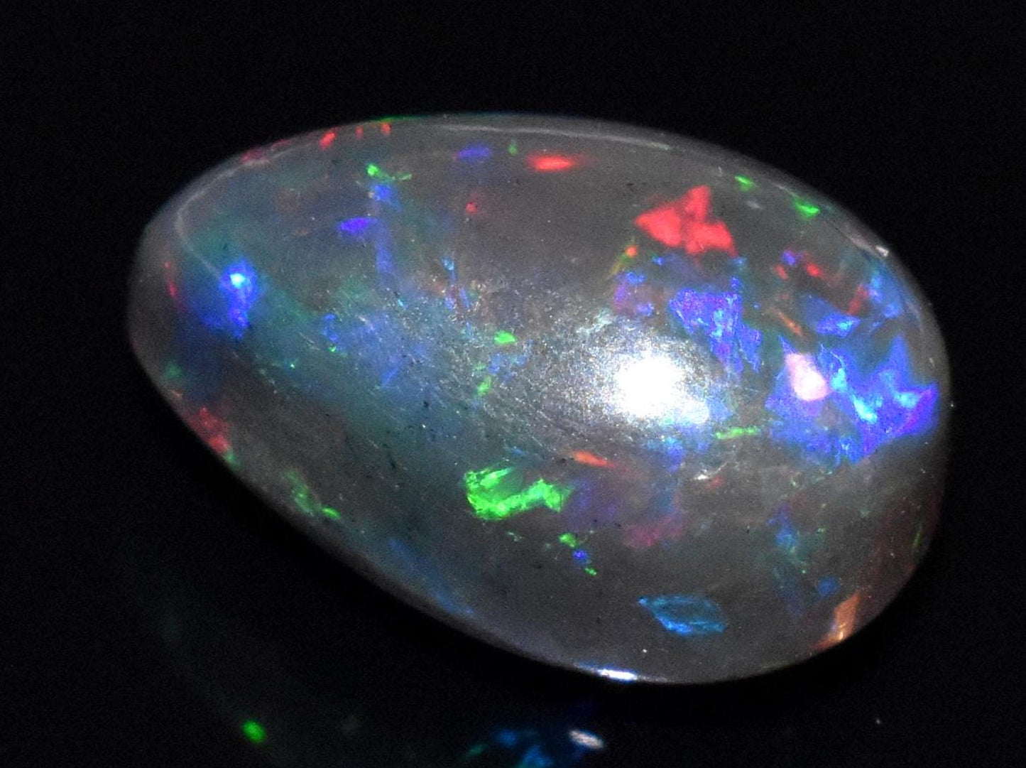 Opal, Natural Black Opal, Ethiopian Welo Fire Opal, Pear Cabochon Loose Gemstone, 3.30 Carat, Size-8x13x6.5mm, For Jewelry Making,