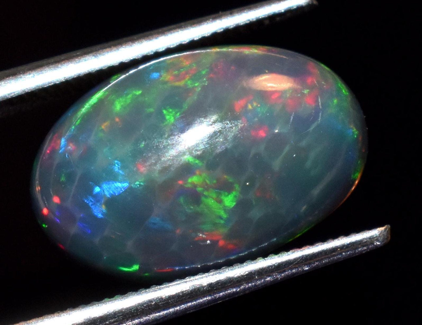 Opal, Natural Black Opal, Ethiopian Welo Fire Opal, Oval Cabochon Loose Gemstone, 2.70 Carat, Size-8.5x13x5.5mm, For Jewelry Making,