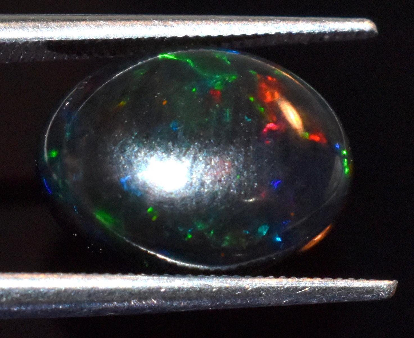 100% Natural Black Opal, Ethiopian Welo Fire Opal, Oval Cabochon Loose Gemstone, 2.25 Carat, Size-9.5x12x4.5mm, For Jewelry Making,