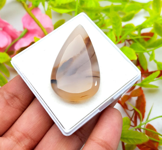 100% Natural Montana Agate, Pear Smooth Cabochon Loose Gemstone, 46.25 Carat, Size-43x24x5mm, For Jewelry Making, PC-1