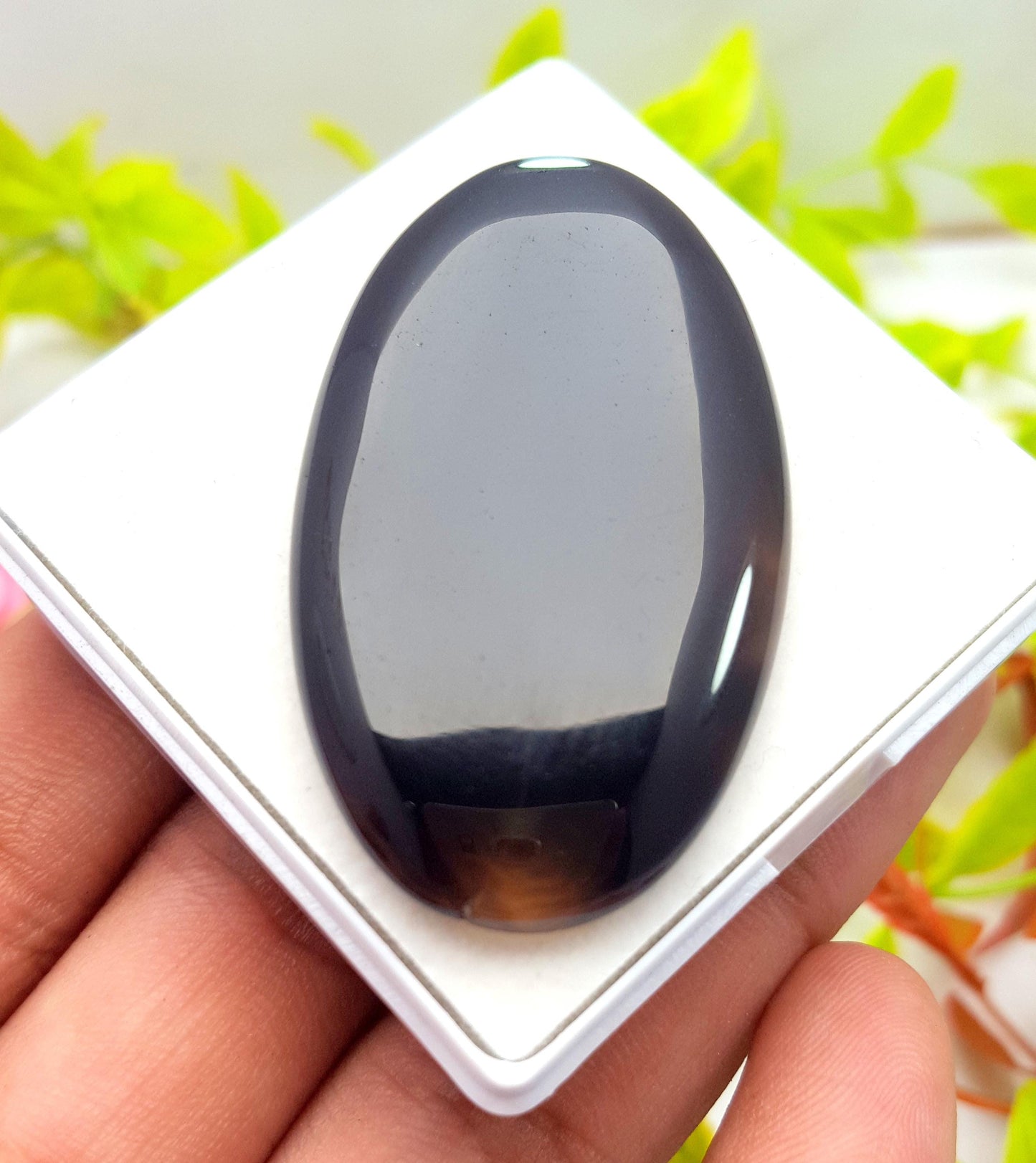 Montana Agate, Oval Smooth Cabochon Loose Gemstone, 70.60 Ct, Size-49x27x5mm,