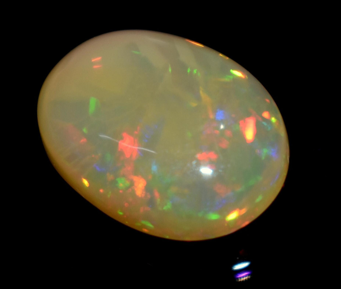 Opal, 100% Natural Ethiopian Opal, Oval Welo Fire Cabochon Gemstone, 5.60 Ct, Size-12x16x6mm, For Jewelry Making,