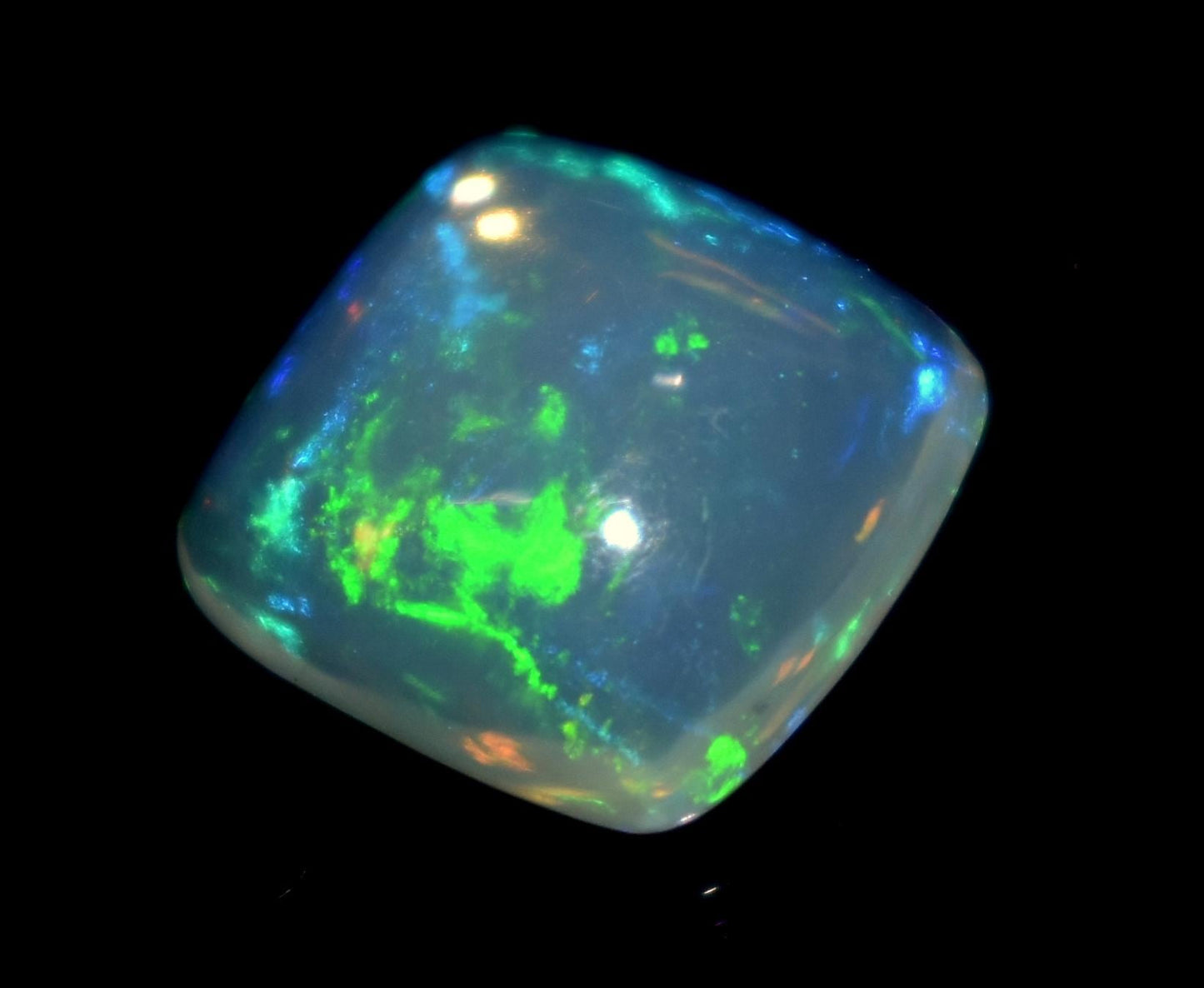 Opal, 100% Natural Ethiopian Opal, Square Welo Fire Cabochon Loose Gemstone, 2.70 Carat, Size-10.5x11x5mm, For Jewelry Making, Piece-1