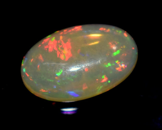 AAA+ Quality, Natural Ethiopian Opal, Oval Welo Fire Cabochon Loose Gemstone, 5.60 Carat, Size-11.5x18x5mm, For Jewelry Making, Piece-1