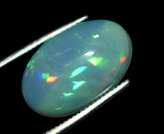 Ethiopian Opal, Oval Welo Fire Cabochon Loose Gemstone, 3.10 Carat, Size-9.5x15x5mm,