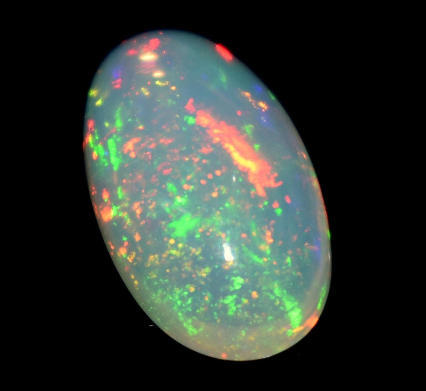 Opal, 100% Natural Ethiopian Opal, Oval Welo Fire Cabochon Loose Gemstone, 3.50 Carat, Size-8.5x15x6mm, For Jewelry Making, Piece-1