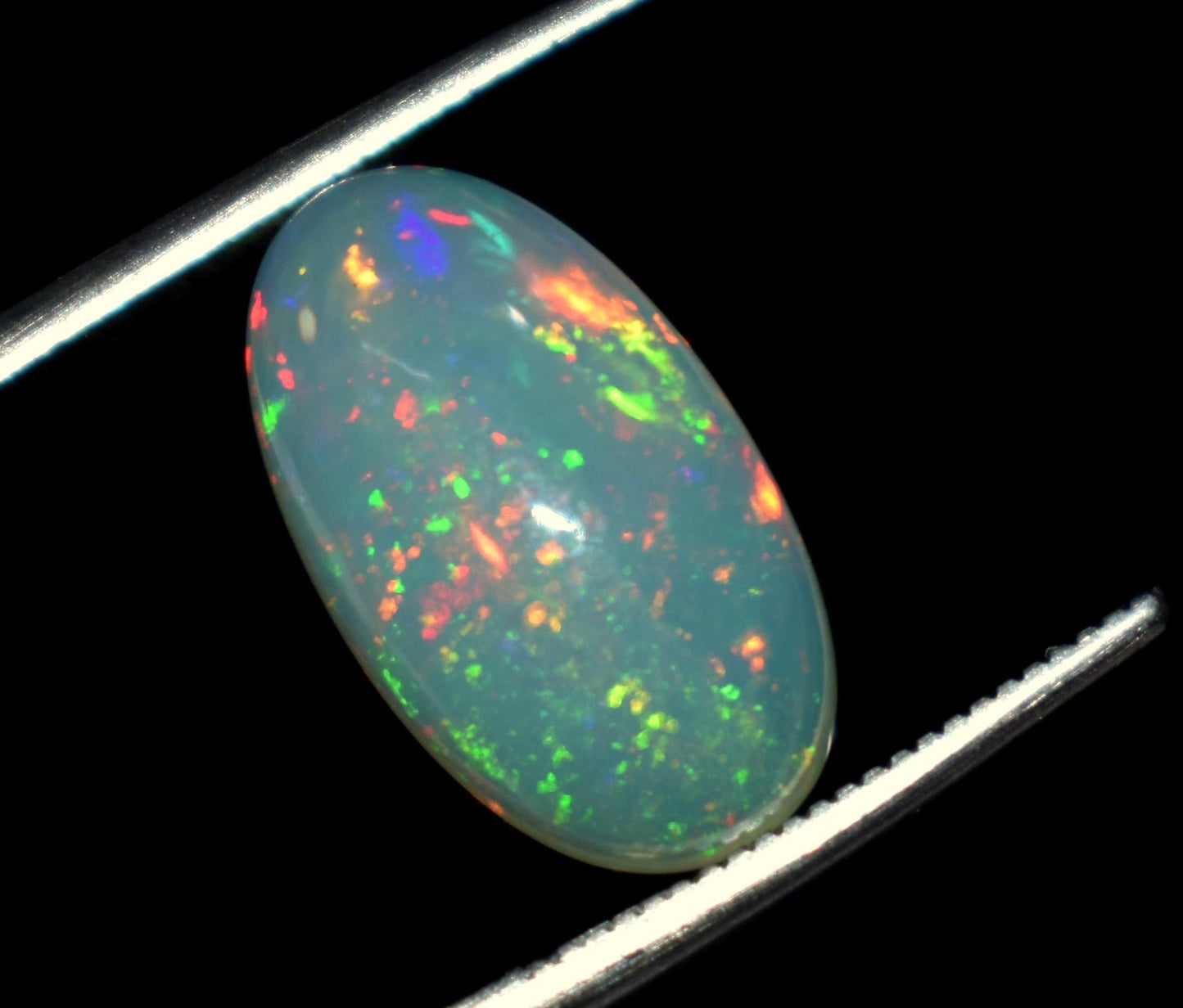 Opal, 100% Natural Ethiopian Opal, Oval Welo Fire Cabochon Loose Gemstone, 3.50 Carat, Size-8.5x15x6mm, For Jewelry Making, Piece-1