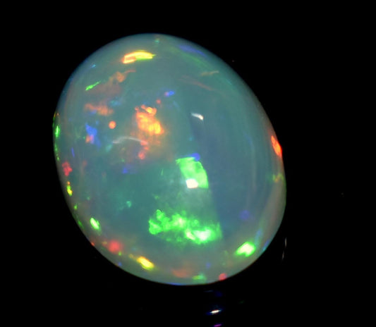 Ethiopian Opal, Oval Welo Fire Cabochon Loose Gemstone, 3.50 Carat, Size-10x13x5.5mm,