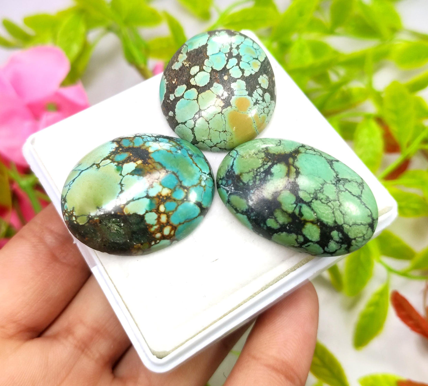 Turquoise, 100% Natural Tibetan Turquoise, Oval Smooth Cabochon Gemstone Lot, 121.80 Carat, Size-34x23x8mm To 31x26x8mm, For Jewelry Making,