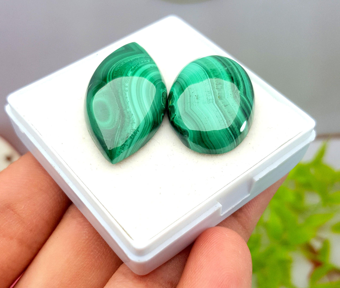 Malachite Mix Shape Smooth Cabochon Loose Gemstone, 83.80 Carat, Size-35x17x6mm To 27x18x7mm,