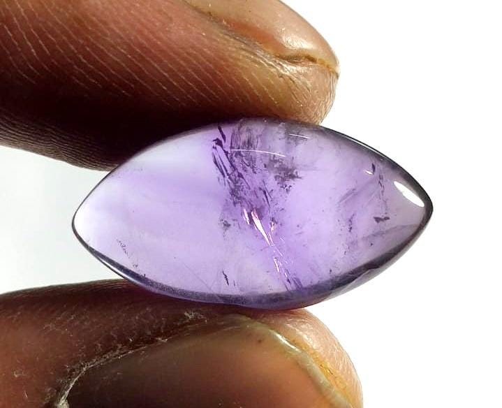 Amethyst, 100% Natural Purple Amethyst, Marquise Smoothies Cabochon Loose Gemstone, 9.30 Carat, Size-11.5x21.5x5.5mm, For Jewelry Making,