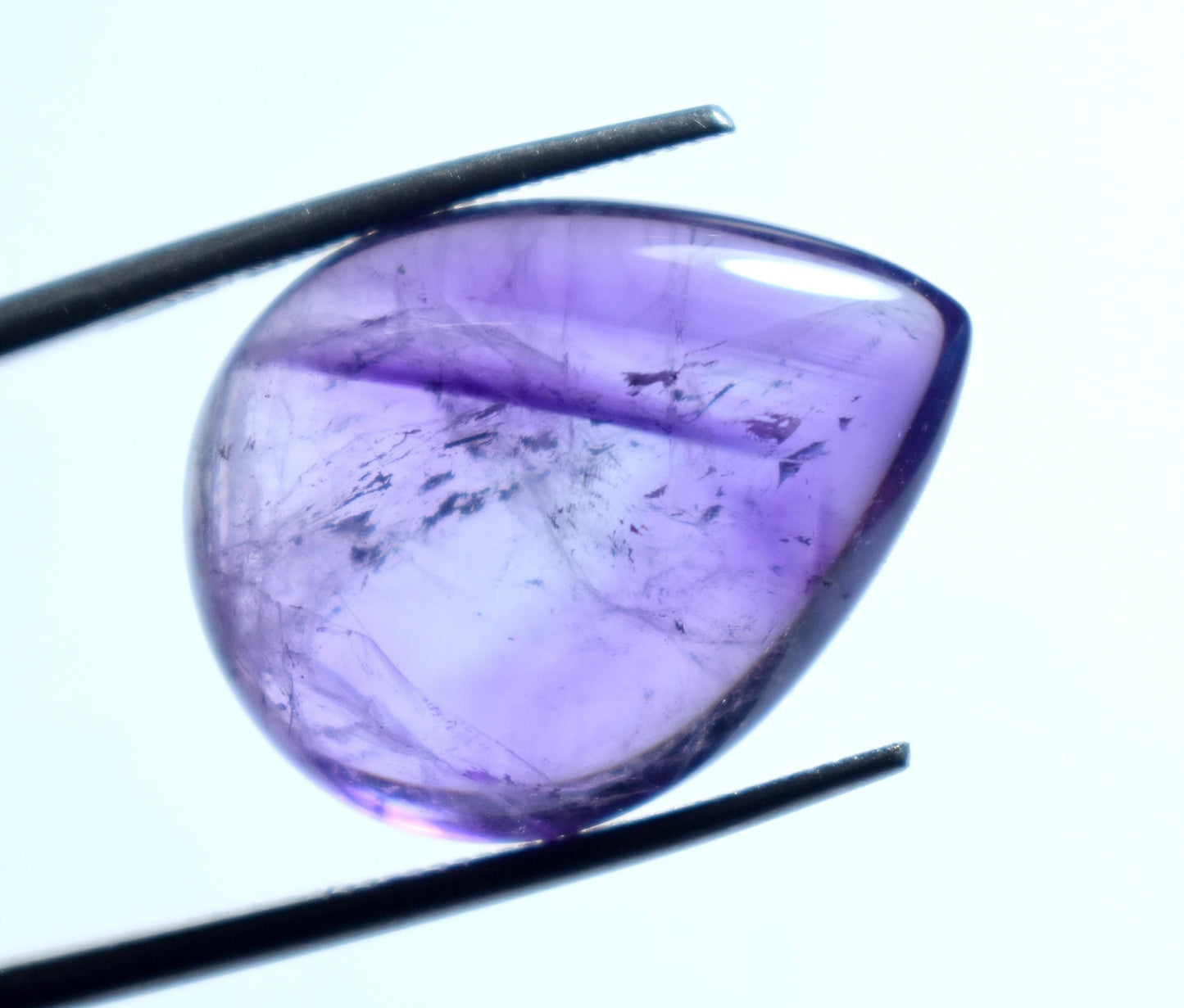 Amethyst, Pear Smoothies Cabochon Loose Gemstone, 17.40 Carat, Size-18x21x8mm,